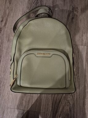 Michael Kors Olive Green Pebbled Leather Mini Backpack
